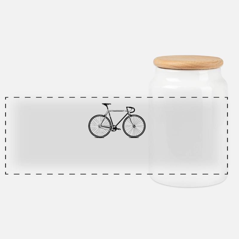 einfaches Rennrad - Panorama Keksdose mit Holzdeckel - Weiß