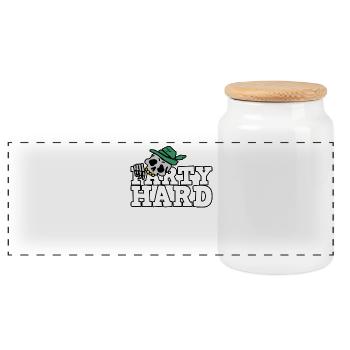 Birthday with alcohol and beer - Party Hard - Panoramic Cookie Jar with Wooden Lid - white - Front