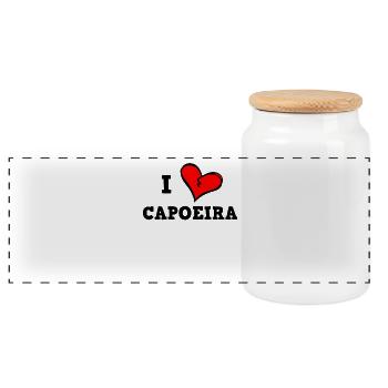 Ich liebe Capoeira - Panorama Keksdose mit Holzdeckel - Weiß - Vorne