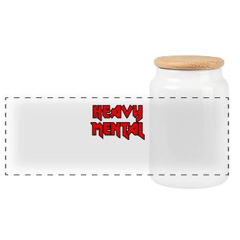 Heavy Metal - heavy psychic - Panoramic Cookie Jar with Wooden Lid - white - Front