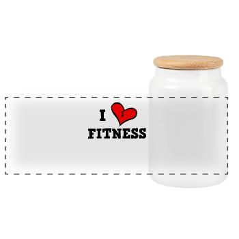 J’adore le fitness - Boîte à biscuits avec couvercle en bois - blanc - Devant
