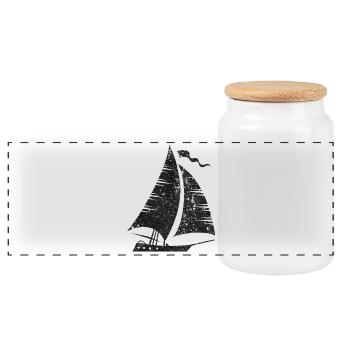 Segelboot Segeln Segler - Panorama Keksdose mit Holzdeckel - Weiß - Vorne