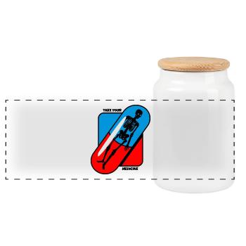 Prendre - Le vôtre - Médicament - Santé - Boîte à biscuits avec couvercle en bois - blanc - Devant