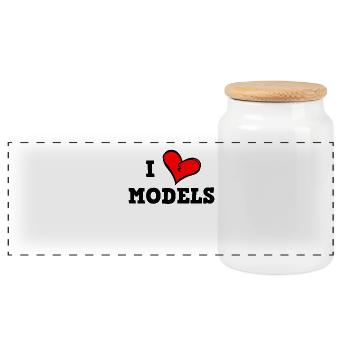 I love models - Panoramic Cookie Jar with Wooden Lid - white - Front