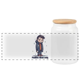 Seulement des ondes positives - Boîte à biscuits avec couvercle en bois - blanc - Devant