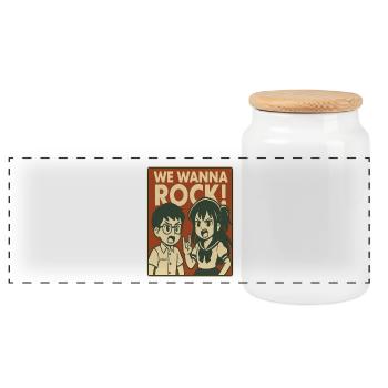 Kinder wollen auch mal rocken - Panorama Keksdose mit Holzdeckel - Weiß - Vorne