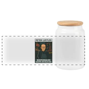 Peter Listless – Reeperbahn At Half Past One - Panoramic Cookie Jar with Wooden Lid - white - Front