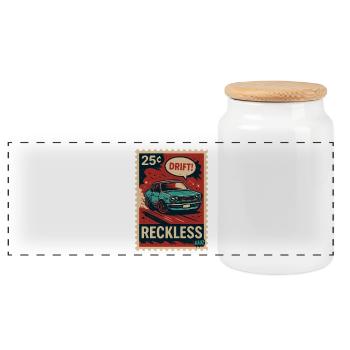 Affiche de timbre : DRIFT ! –Inconsidéré - Boîte à biscuits avec couvercle en bois - blanc - Devant