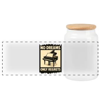 Piano grand piano with cushion - Panoramic Cookie Jar with Wooden Lid - white - Front