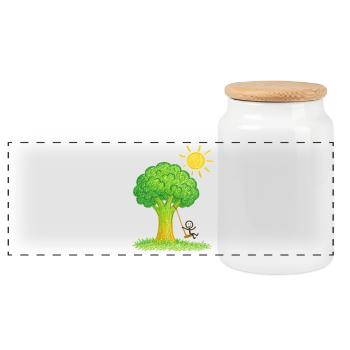 Brocoli Tree Swingin' Days - Boîte à biscuits avec couvercle en bois - blanc - Devant