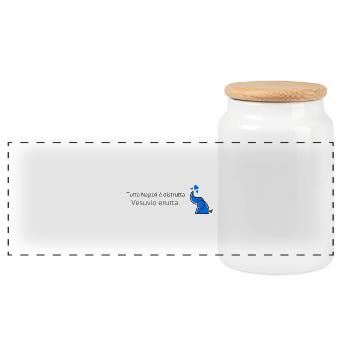 Mount Vesuvius - Panoramic Cookie Jar with Wooden Lid - white - Front