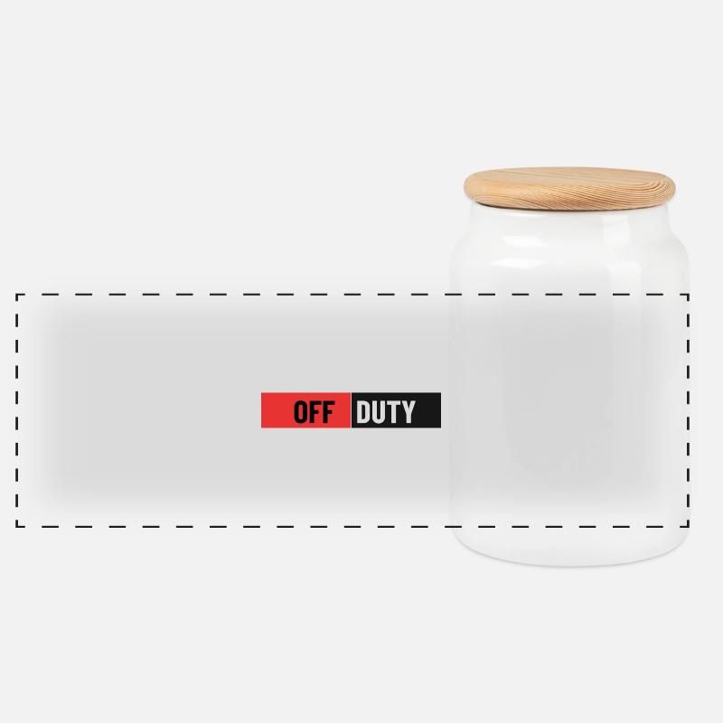 Off-duty-Kontrastdruck - Panorama Keksdose mit Holzdeckel - Weiß