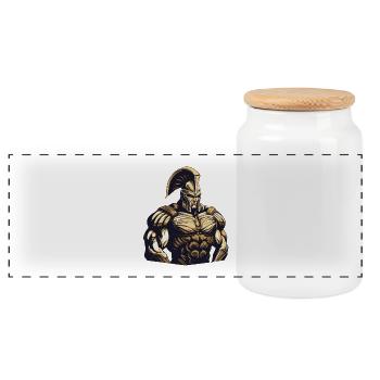Muscles du gladiateur spartiate - Boîte à biscuits avec couvercle en bois - blanc - Devant
