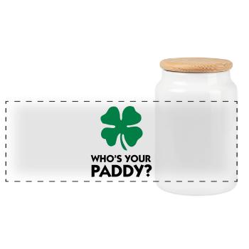 Who s your Paddy? - Panoramic Cookie Jar with Wooden Lid - white - Front