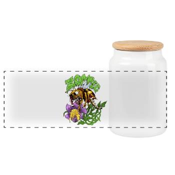 Zombee - Panorama Keksdose mit Holzdeckel - Weiß - Vorne