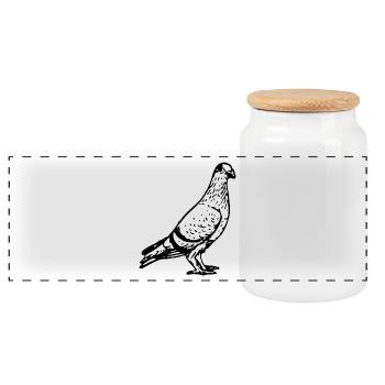 dove134 - Panorama Keksdose mit Holzdeckel - Weiß - Vorne