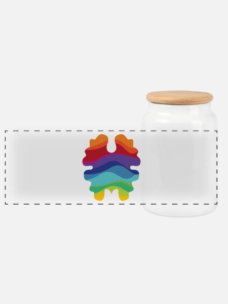 Rainbownut - Panorama Keksdose mit Holzdeckel - Weiß