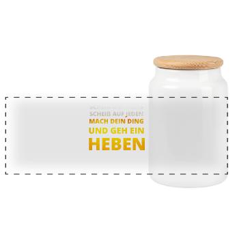 SCHEIß AUF ALLES HEBEN SAUFEN MALLE JGA PARTY 2018 - Panorama Keksdose mit Holzdeckel - Weiß - Vorne