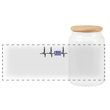 EKG heartbeat Griechenland png - Panorama Keksdose mit Holzdeckel - Weiß - Vorne