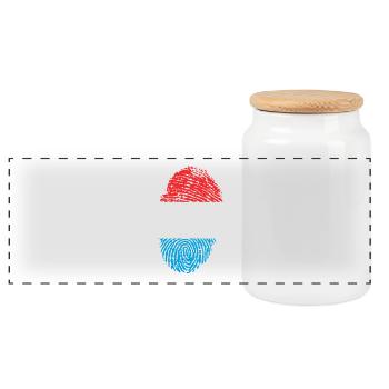 empreintes digitales i Luxembourg Luxembourg aime - Boîte à biscuits avec couvercle en bois - blanc - Devant