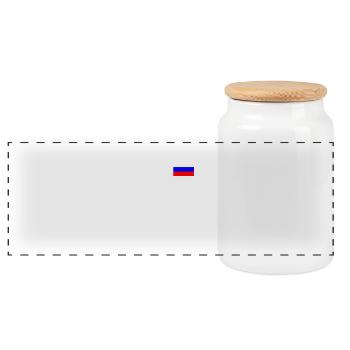 EKG heartbeat Russland - Panorama Keksdose mit Holzdeckel - Weiß - Vorne