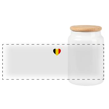 I LOVE ekg heartbeat Belgique Belgium - Boîte à biscuits avec couvercle en bois - blanc - Devant