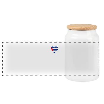 I LOVE ekg heartbeat Kuba Cuba - Boîte à biscuits avec couvercle en bois - blanc - Devant