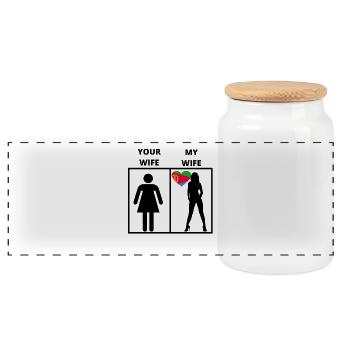 Erythrée cadeau à ma femme votre - Boîte à biscuits avec couvercle en bois - blanc - Devant