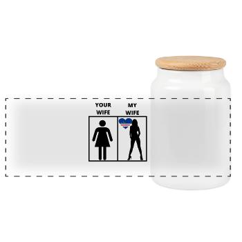 Kap Verde geschenk my your wife - Panorama Keksdose mit Holzdeckel - Weiß - Vorne