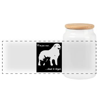 C est pas tout - Boîte à biscuits avec couvercle en bois - blanc - Devant