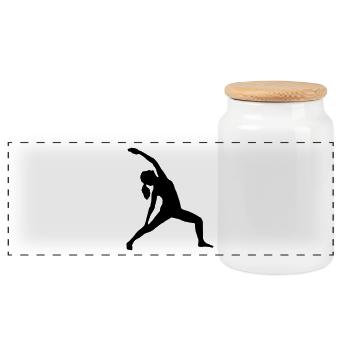 Fitness | Gymnastique | aérobic | ajustement | formateur Yoga - Boîte à biscuits avec couvercle en bois - blanc - Devant