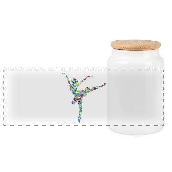 danse de ballerine ballet danse danseur danseuse yoga49 - Boîte à biscuits avec couvercle en bois - blanc - Devant