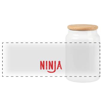 Accounting Ninja - Buchhaltung Finanzen Bilanz - Panorama Keksdose mit Holzdeckel - Weiß - Vorne