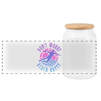 Ne vous inquiétez pas Beach Handball de plage heureux - Boîte à biscuits avec couvercle en bois - blanc - Devant