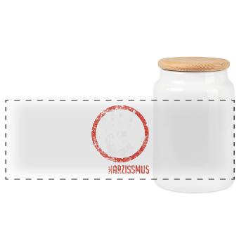 Stop narcissism - Panoramic Cookie Jar with Wooden Lid - white - Front