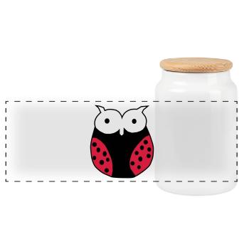 Coccinelle brute - Boîte à biscuits avec couvercle en bois - blanc - Devant