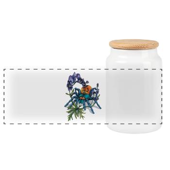 Spider (Arachne) - Panoramic Cookie Jar with Wooden Lid - white - Front