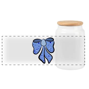 belle boucle bleue , idée cadeau - Boîte à biscuits avec couvercle en bois - blanc - Devant