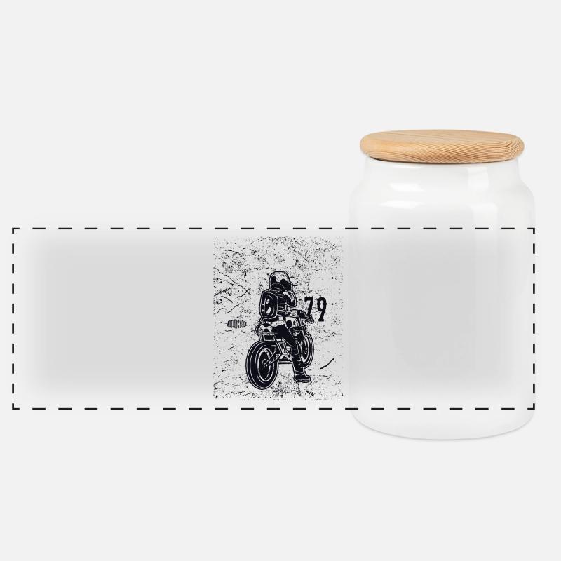 Caferacer79 - Panorama Keksdose mit Holzdeckel - Weiß