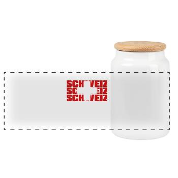 SUISSE DANS LES COULEURS PAYS - Boîte à biscuits avec couvercle en bois - blanc - Devant