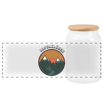 Coucher de soleil - Boîte à biscuits avec couvercle en bois - blanc - Devant
