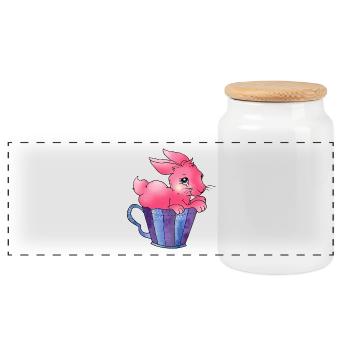 Spreadshirt Lapin de Pâques en cup2 - Boîte à biscuits avec couvercle en bois - blanc - Devant