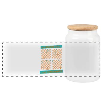 Le mouvement ORANGE ... et CHECKMATE - facile - Boîte à biscuits avec couvercle en bois - blanc - Devant