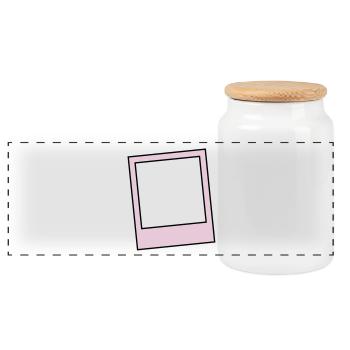 cadre fond style hippie - Boîte à biscuits avec couvercle en bois - blanc - Devant