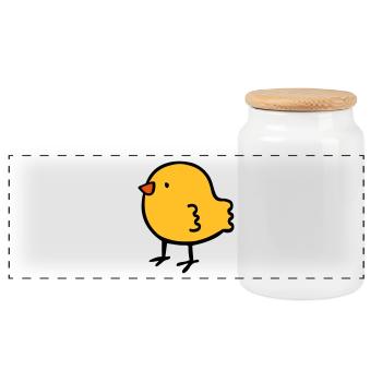 chick - Panoramic Cookie Jar with Wooden Lid - white - Front
