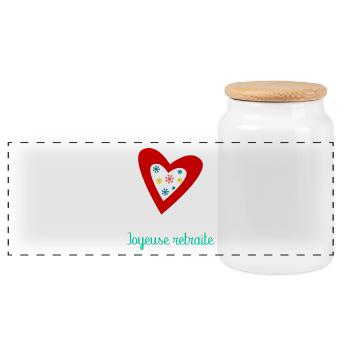 RETRAITE. BONNE RETRAITE. JOYEUSE RETRAITE - Boîte à biscuits avec couvercle en bois - blanc - Devant