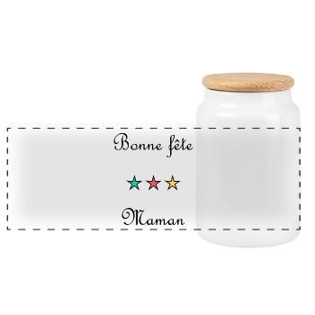 BONNE FÊTE MAMAN. MAMAN. FÊTE DES MÈRES. JE T'AIME - Boîte à biscuits avec couvercle en bois - blanc - Devant