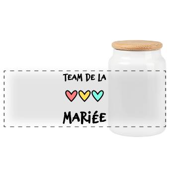 TEAM MARIEE. JUST MARRIED. VIVE LES MARIES. EVJF - Boîte à biscuits avec couvercle en bois - blanc - Devant