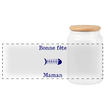 BONNE FÊTE. FÊTE DES MÈRES. FÊTE DES PÈRES. FÊTE - Boîte à biscuits avec couvercle en bois - blanc - Devant