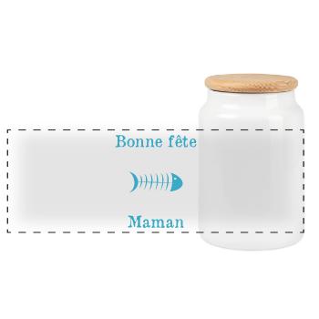 BONNE FÊTE. FÊTE DES MÈRES. FÊTE DES PÈRES. FÊTE - Boîte à biscuits avec couvercle en bois - blanc - Devant